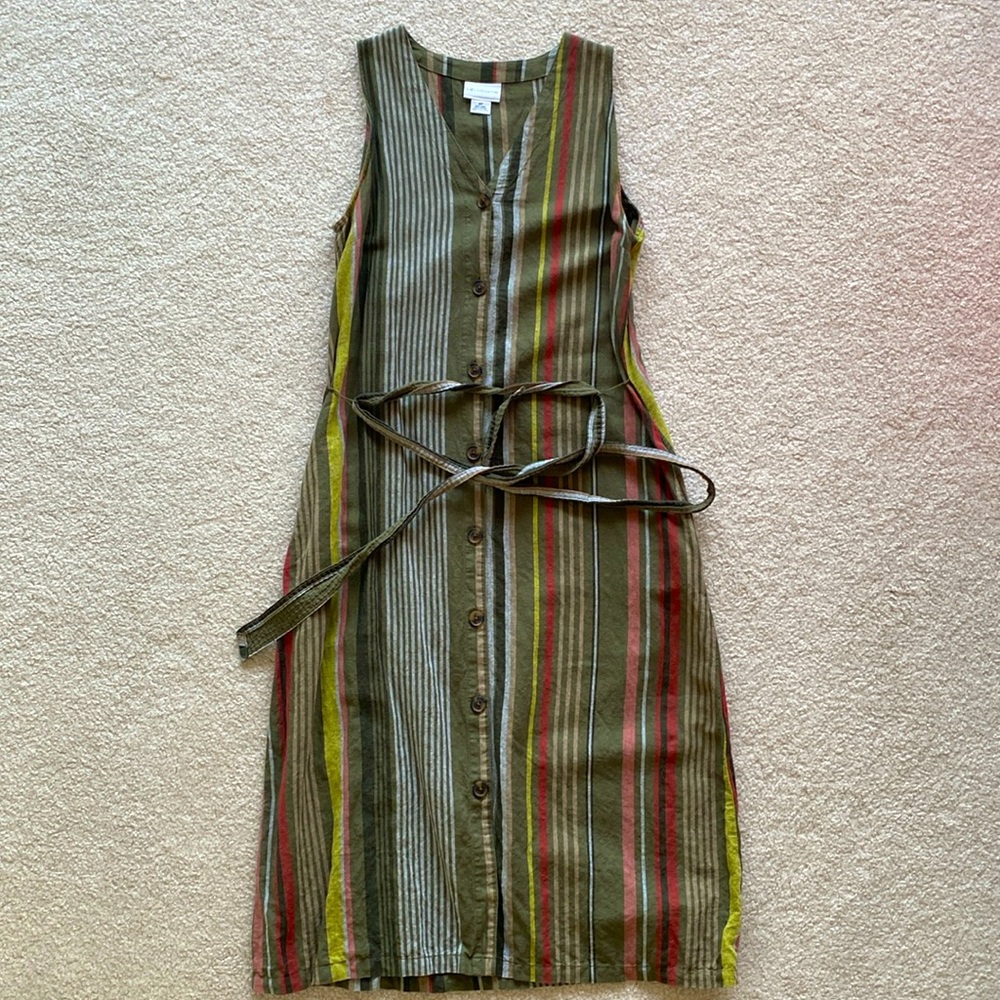 Liz Claiborne sleeveless button-down linen dress